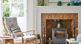 Home: Comfortable modern living room interior.